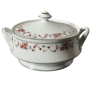 Vintage Sheffield “Anniversary” Floral Patterned Porcelain Covered Serving Dish